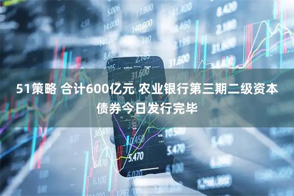 51策略 合计600亿元 农业银行第三期二级资本债券今日发行完毕
