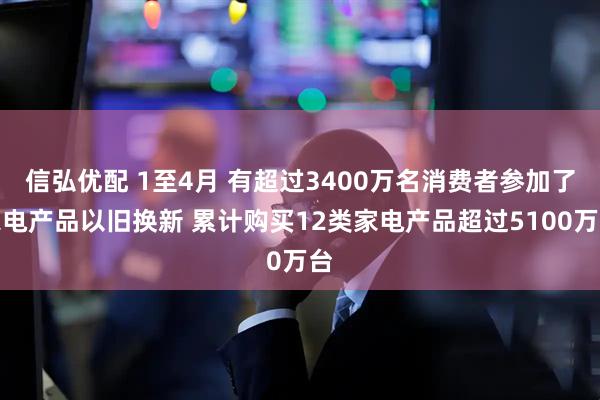 信弘优配 1至4月 有超过3400万名消费者参加了家电产品以旧换新 累计购买12类家电产品超过5100万台